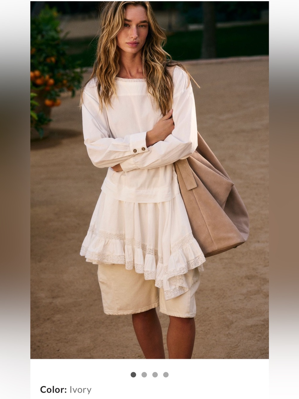 Free People La Bamba Mini Dress in Ivory
